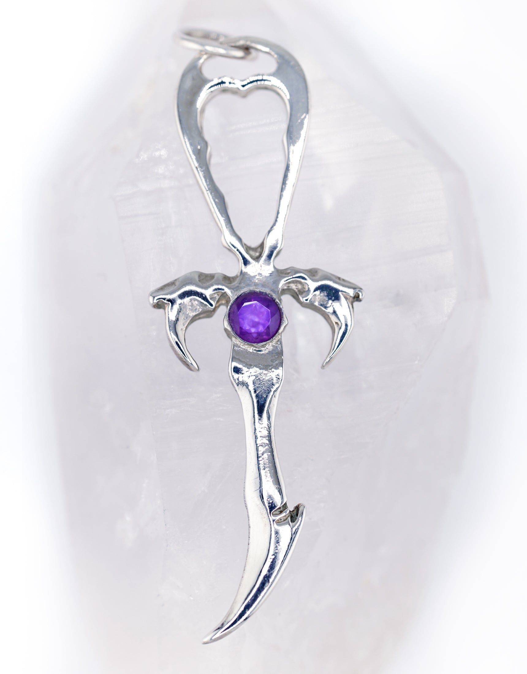 Amethyst & 925 Silver Vampire Ankh - Mystery Control x Endless Night